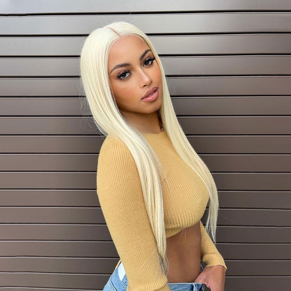 AMBIBI #613 Blonde Straight Lace Wigs High Density Human Virgin Hair Wigs