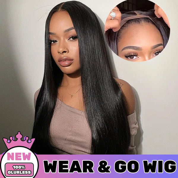 AMBIBI Wear Go 13x4 Pre Cut & Pre Bleached Lace Quick & Easy Straight Air Wig