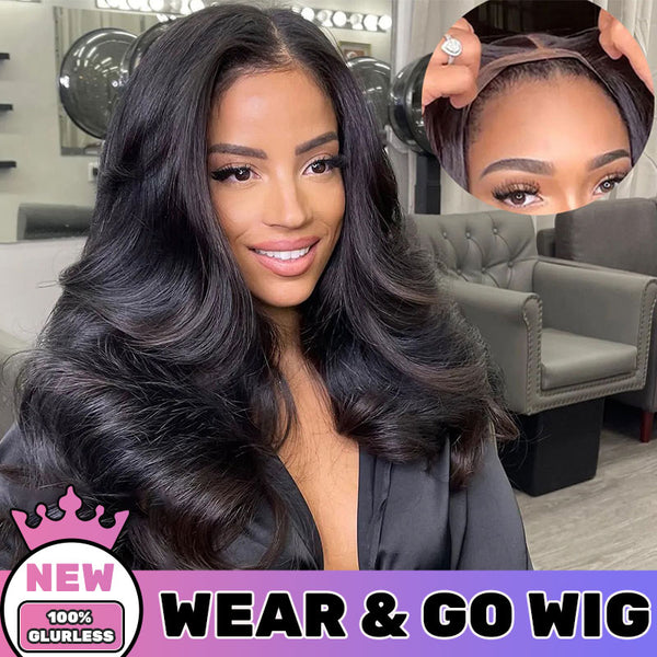AMBIBI Wear Go 13x4 Pre Cut & Pre Bleached Lace Quick & Easy Body Wave Air Wig